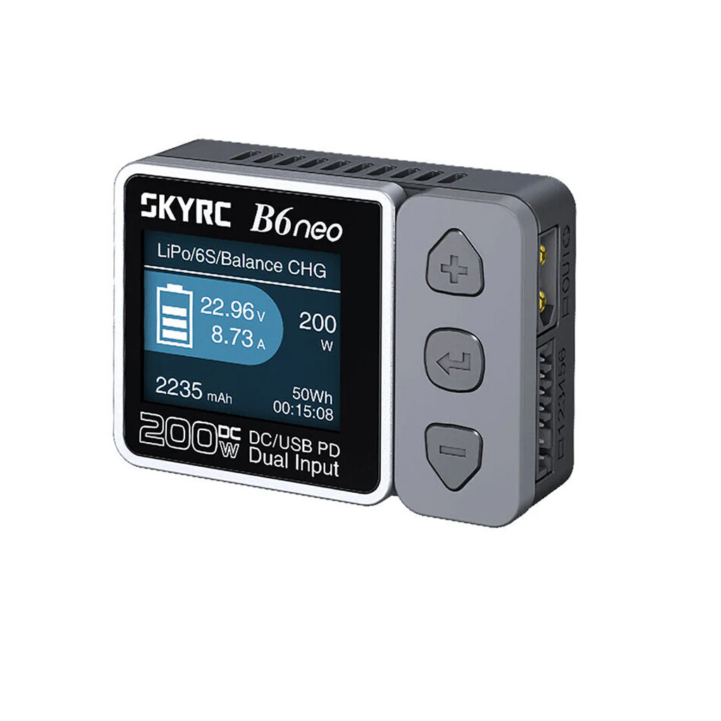 B6NEO 200Watt USB-C / DC Smart Charger - LiPo/LiFe/LiIon/LiHV/NiMH/NiCd/Pb  [SKY RC] SK-100198-02