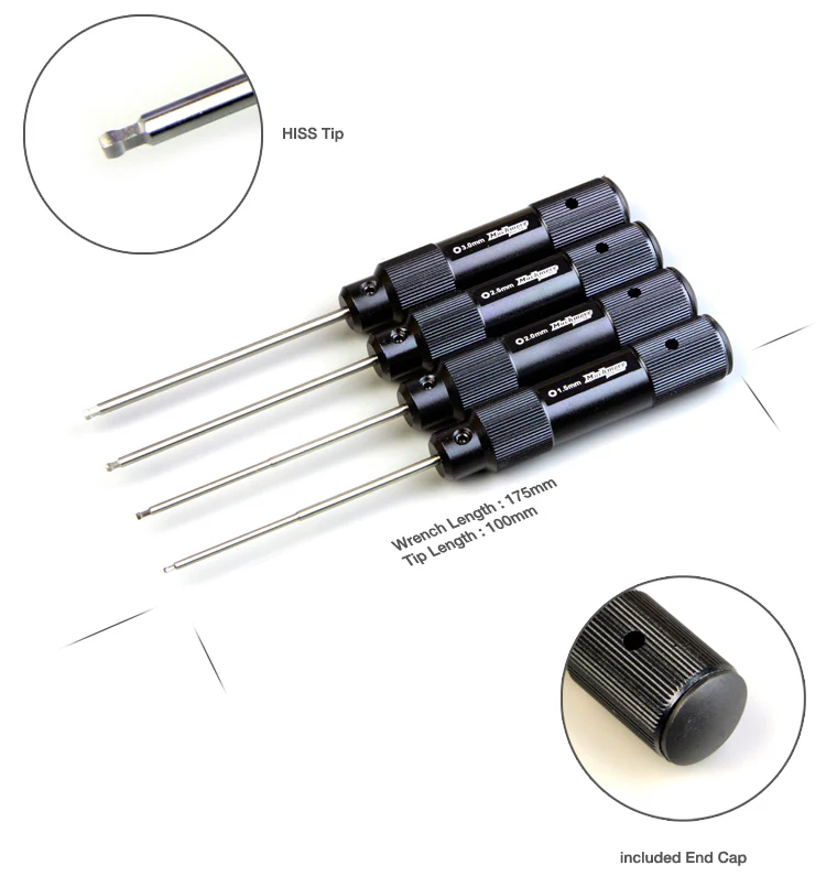 BALL HEX DRIVER Set 1.5, 2.0, 2.5, 3.0 (METRIC) [MuchMore] MR-HASMBP