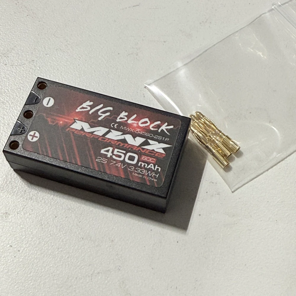 BIG BLOCK 450mah 2S HARD CASE LIPO 7.4v  60C - Lipo (2.0mm Bullet) MINI-Z [MWX] MWX-04560-2S1P
