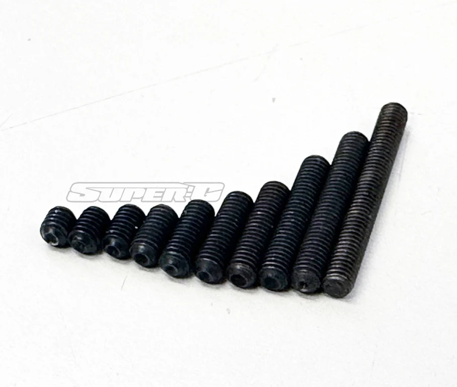 Black ALL THREAD GRUB - SET SCREWS M3 [SR] 3mm ~ 25mm (6pc) - Image 2