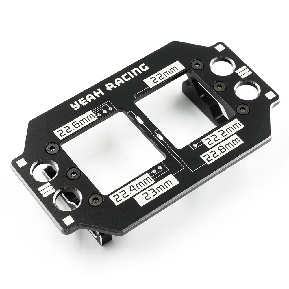 Black Aluminum Mini-Z 1-28 Car Stand w Tire Size Gauge [Yeah Racing] YT-0222BK