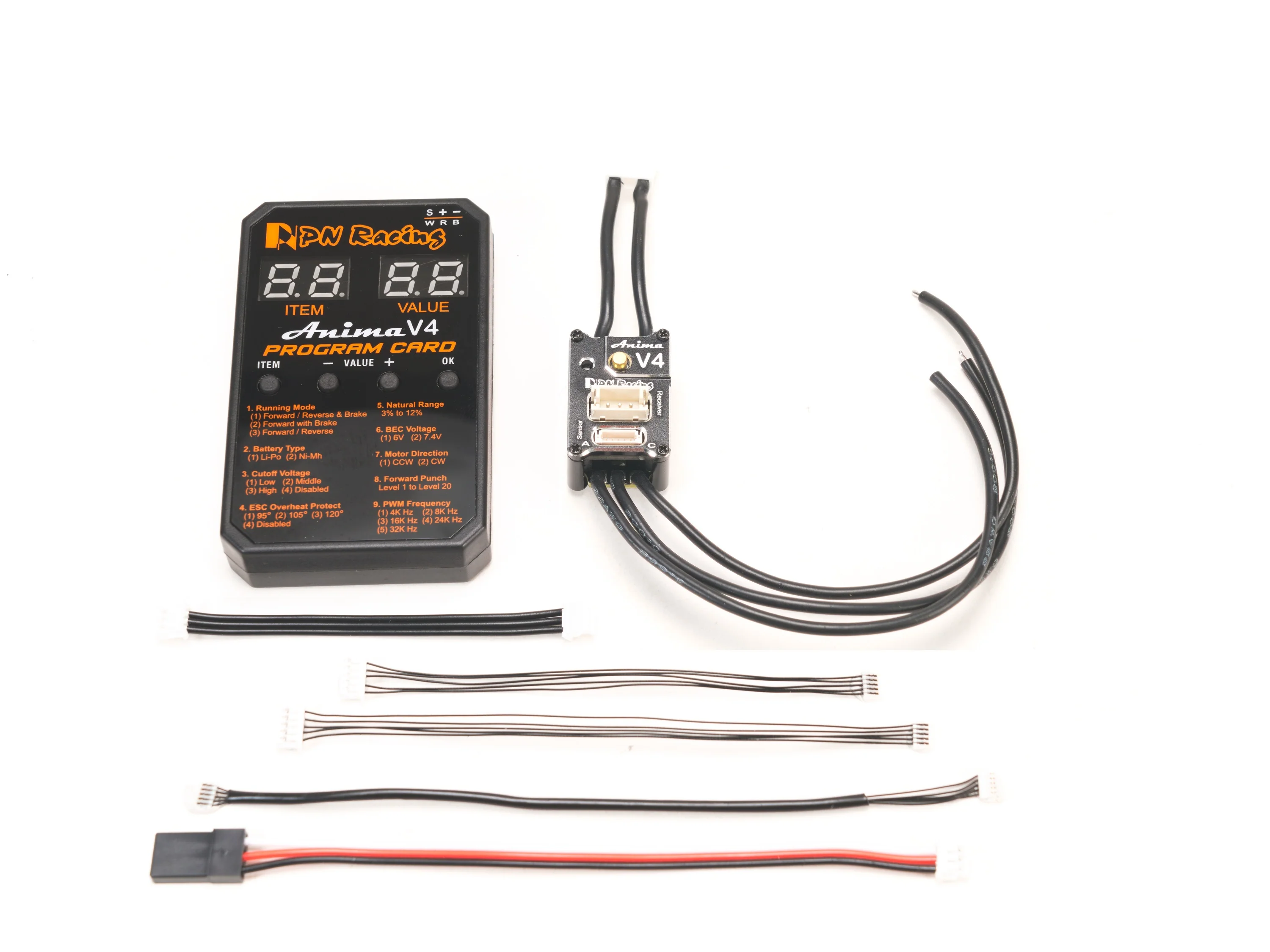 BLACK Anima V4 Bluetooth 30A 1-28 Sensored Brushless ESC (Micro Mini-Z) [PN Racing] 500840K