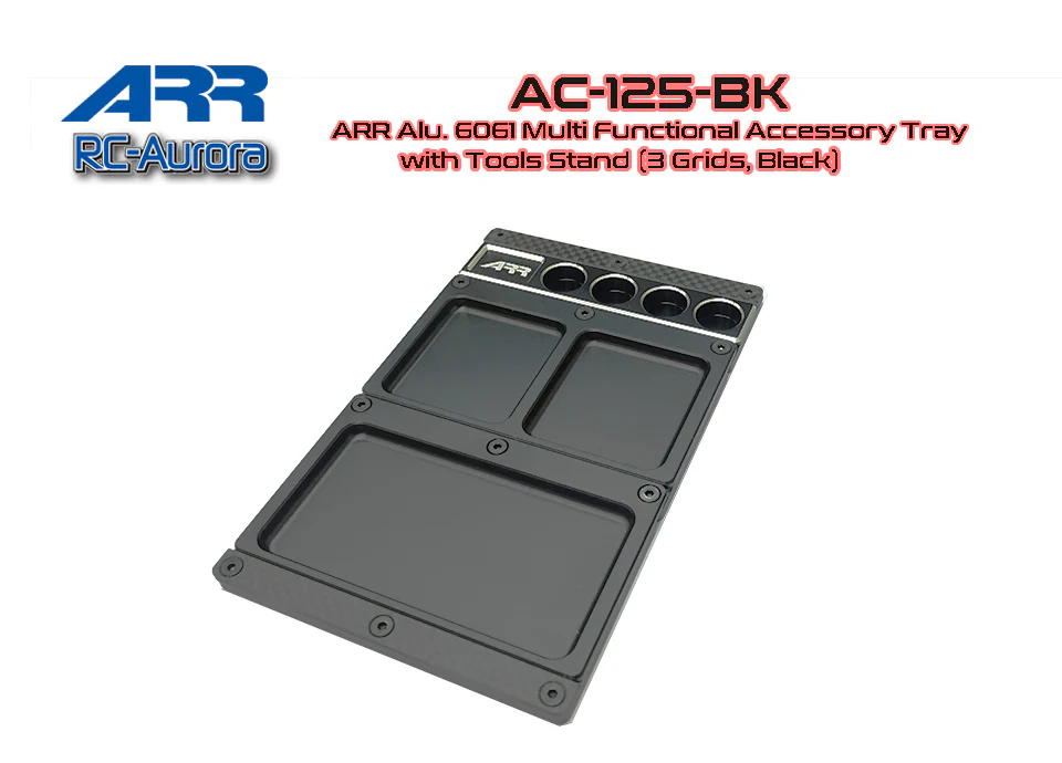 BLACK ARR Aluminun 6061 Multi Function Accessory Tray with Tools Stand [ARR] AC-125-BK