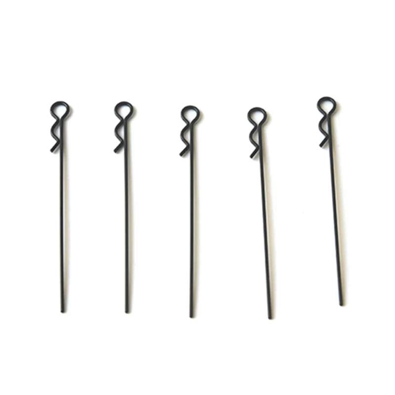 BLACK RC Aurora Mini-Z 1-28 LONG Lexan Body Clips (5pc) [ARR] AC-067-BK