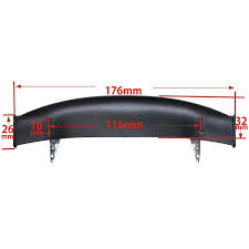 Black SPOILER with SILVER (LOW TRUNK MOUNT) WING STANDS 176mm Wide [EAGLE/GRT] WG00438-BK