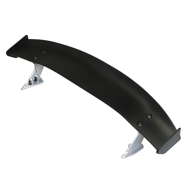 Black SPOILER with SILVER (LOW TRUNK MOUNT) WING STANDS 176mm Wide [EAGLE/GRT] WG00438-BK - Image 2