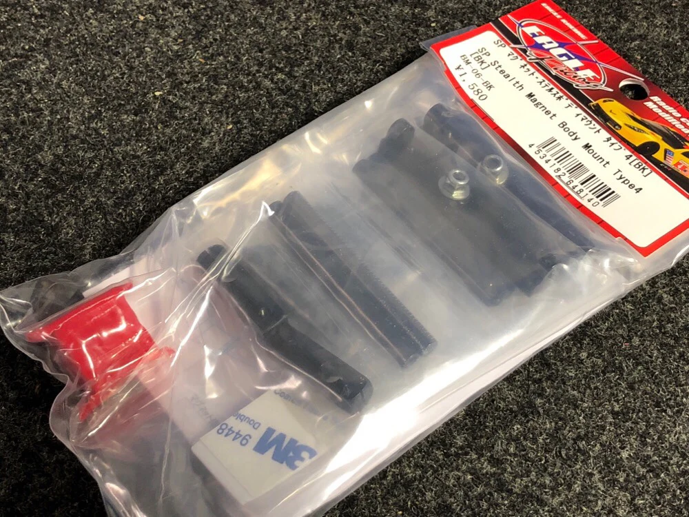 Black Stealth Magnet Body Mount 1-10 R-C Car (Post-less) Kit (FRONT&amp;REAR) Type-4 [Eagle Racing] BM-06U-BK