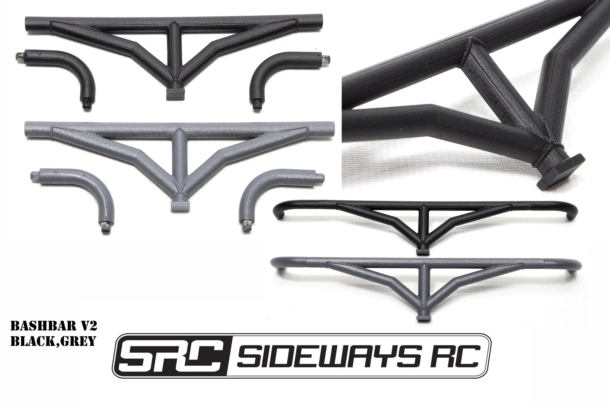 BLACK - V2 Crash Bar with Mounts Front or Rear  [SRC] SRC-BBV2