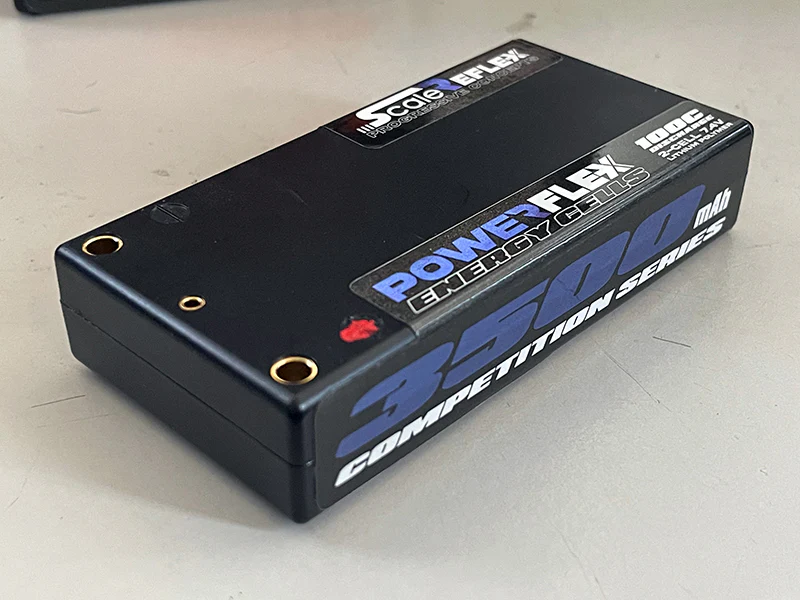 BLUE - REFLEX SHORTY LIPO 7.4v 2S 3500mah 100C Ultra Slim Lightweight Battery (w Cable 4.0mm Bullet to Deans) - 136g - 18.5mm Thick - 3500 mah