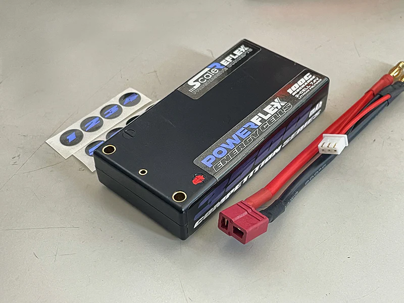 BLUE - REFLEX SHORTY LIPO 7.4v 2S 3500mah 100C Ultra Slim Lightweight Battery (w Cable 4.0mm Bullet to Deans) - 136g - 18.5mm Thick - 3500 mah - Image 5