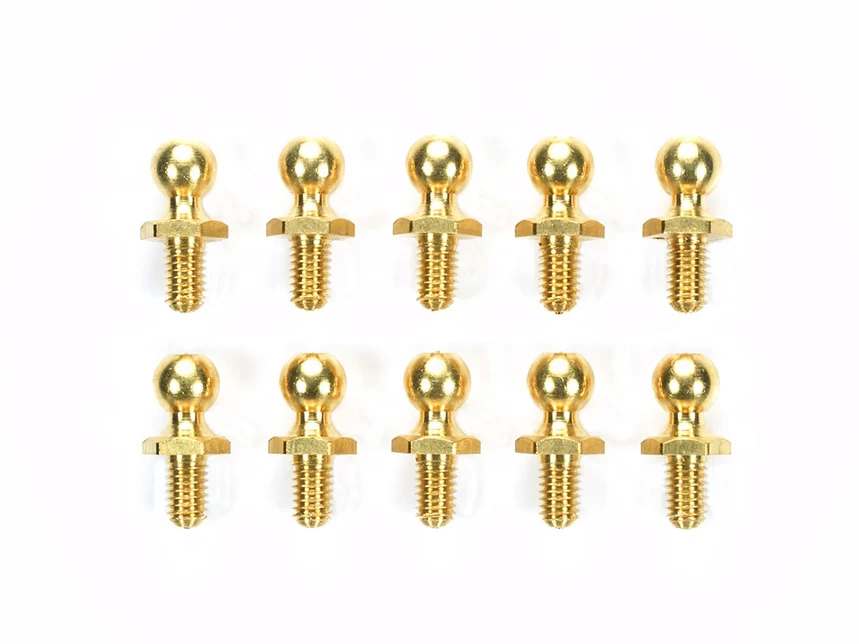 Brass BALL STUD 5.0mm Connector (10pcs) [Tamiya] 50592