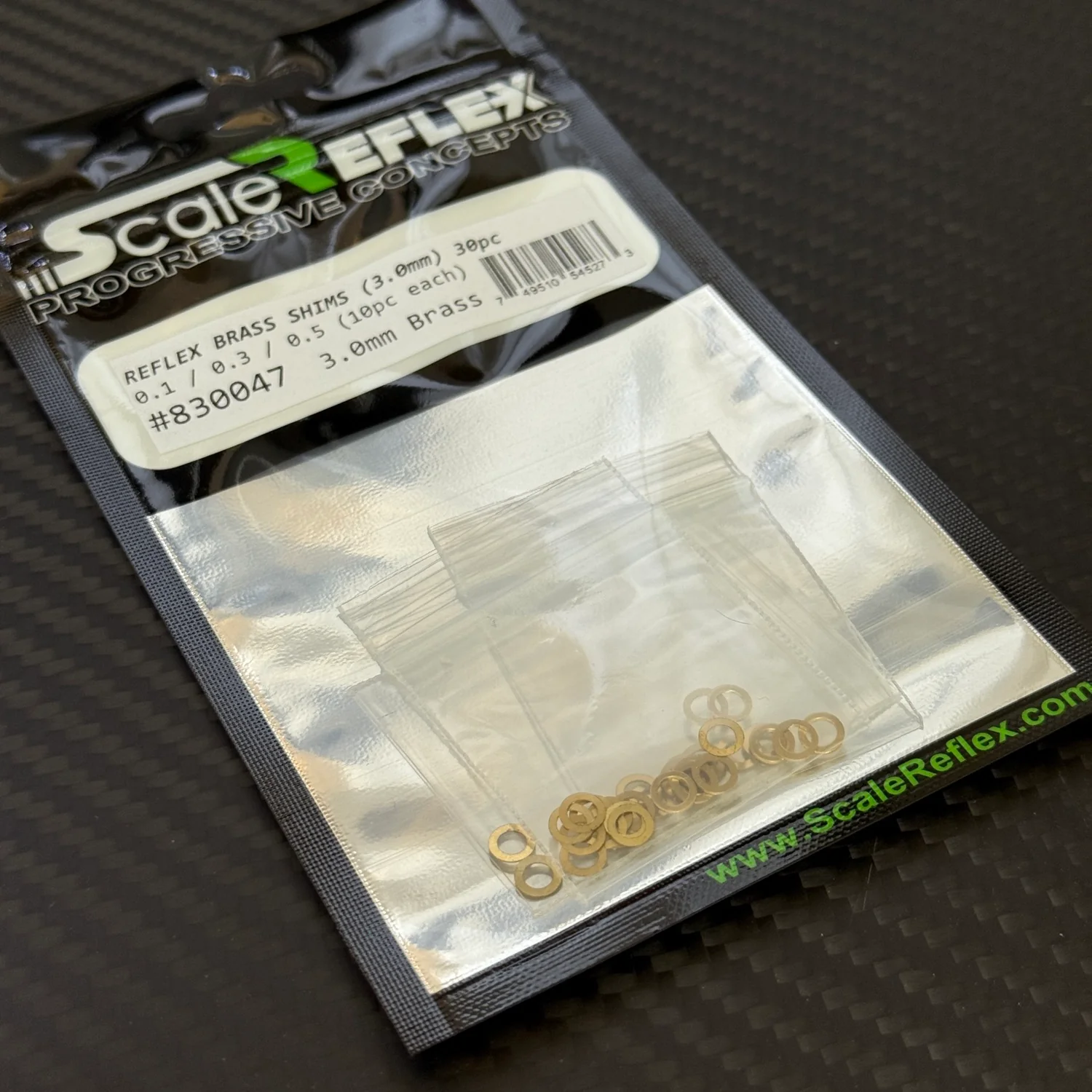 Brass Shims (3.0mm) 0.1 / 0.3 / 0.5 mm (30 pcs) [Scale Reflex] 830047 - Image 2