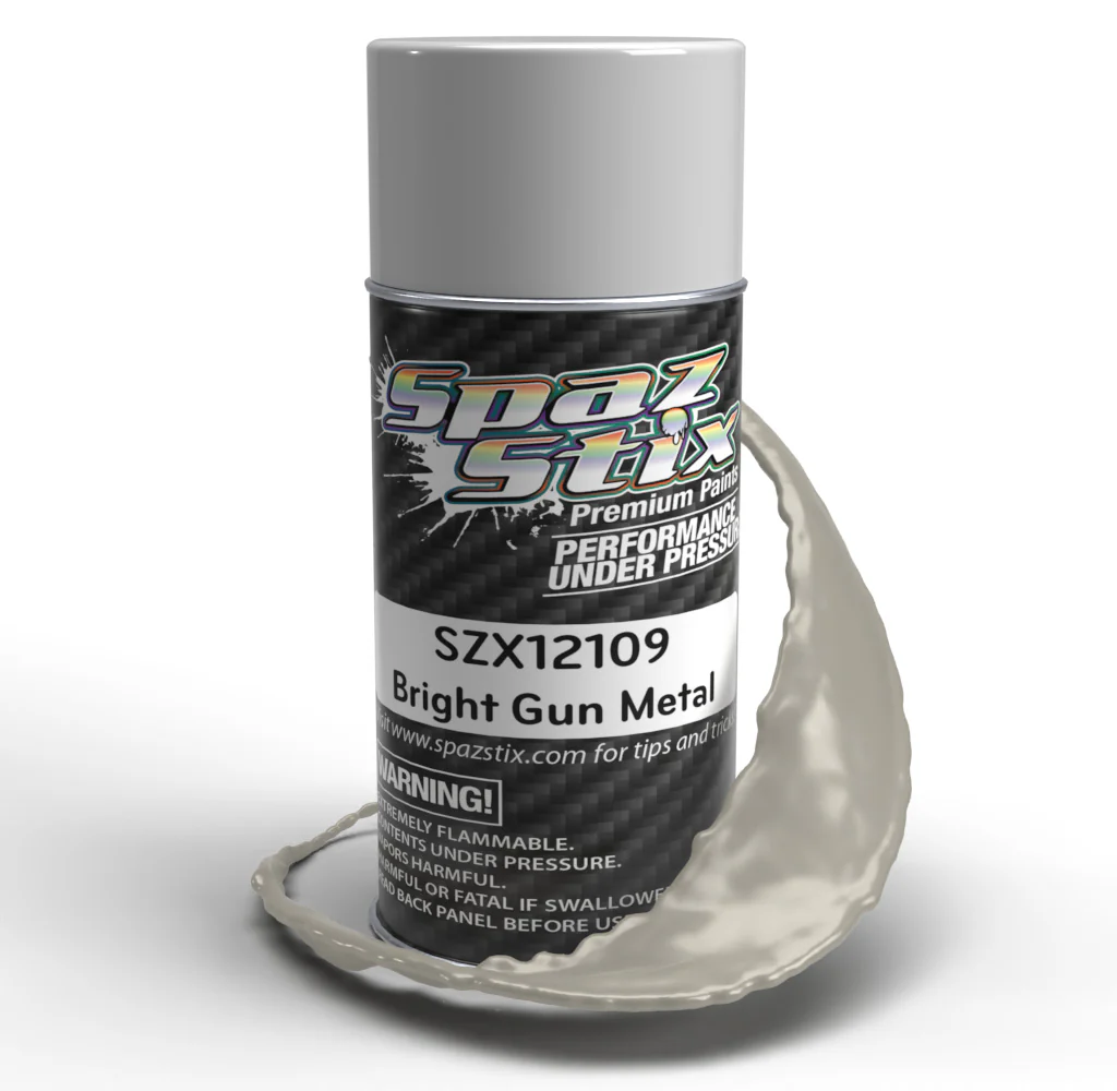 BRIGHT GUN METAL Lexan Spray Paint [Spaz Stix] SZX12109
