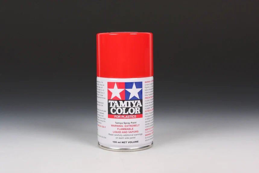 BRIGHT RED - Lacquer Spray Paint 100ml (For Plastic Models) TS-49 [Tamiya] 85049 - Image 2