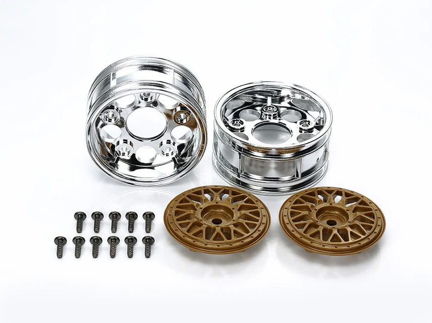 Bronze Mesh / Chrome Lip 2-PIECE (1 pair) Adjustable Offset [Tamiya] 50548