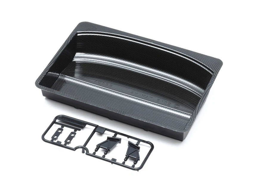 Carbon Fiber Print Lexan Wing Set 2 with Stand [Tamiya] 54688