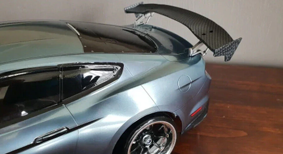 Carbon Fiber Style SPOILER with SILVER (LOW TRUNK MOUNT) WING STANDS - [GRT] GRT-449 - Image 2