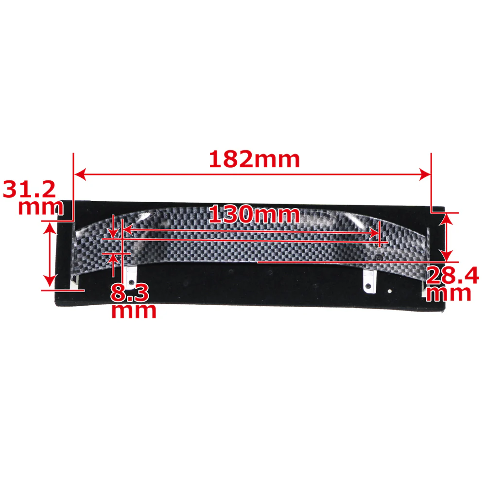 Carbon Fiber Style SPOILER (182mm) with SILVER (LOW MOUNT) WING STANDS - [GRT] 00466 - Image 7