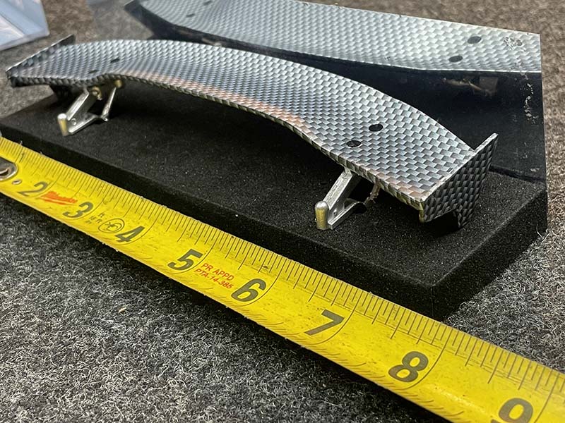 Carbon Fiber Style SPOILER (188mm) with SILVER (MEDIUM) WING STANDS - [GRT] 469 - Image 4