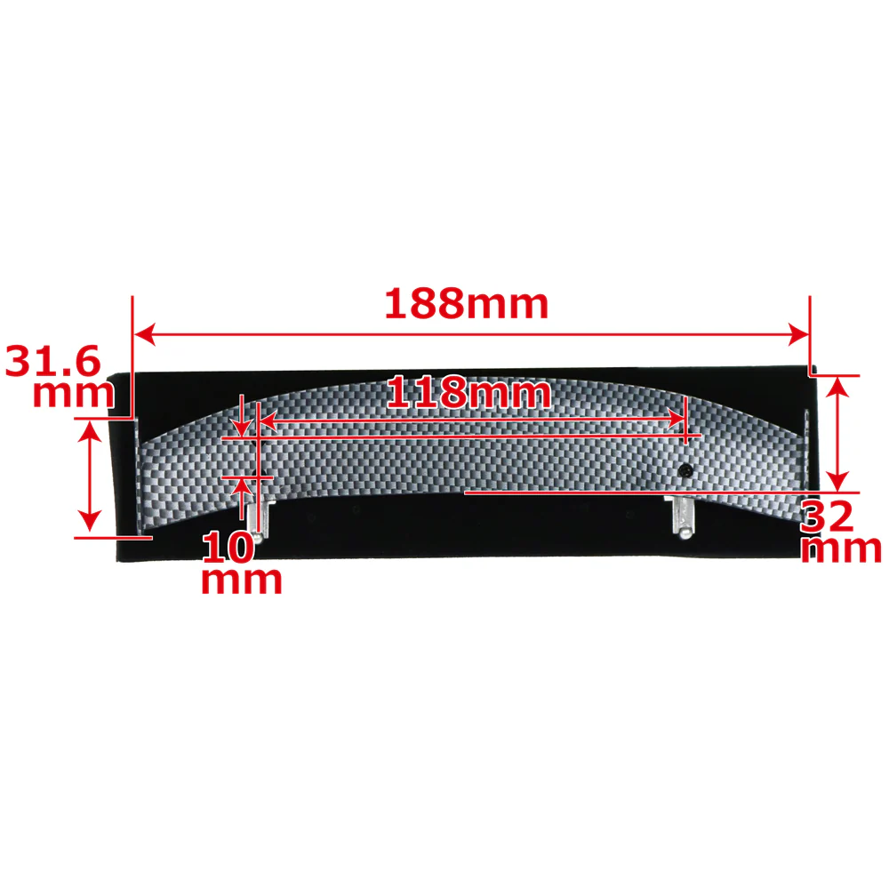 Carbon Fiber Style SPOILER (188mm) with SILVER (MEDIUM) WING STANDS - [GRT] 469 - Image 5