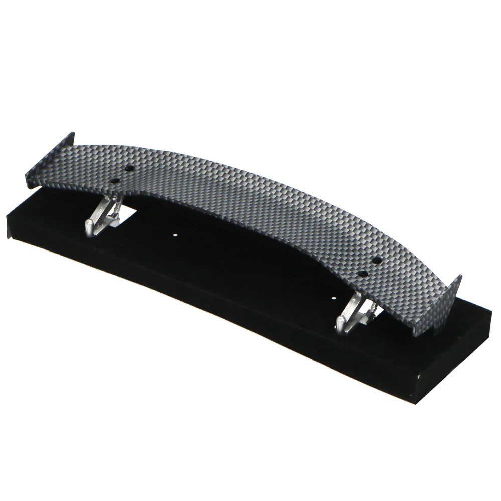Carbon Fiber Style SPOILER (188mm) with SILVER (MEDIUM) WING STANDS - [GRT] 469 - Image 7