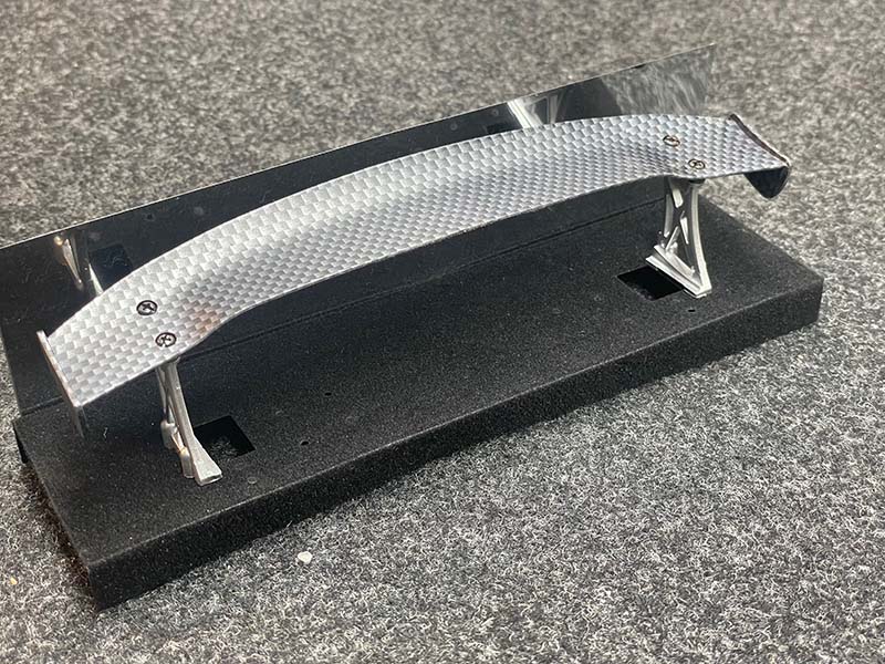 Carbon Fiber Style SPOILER (190mm) with SILVER (HIGH) WING STANDS - [GRT] 468
