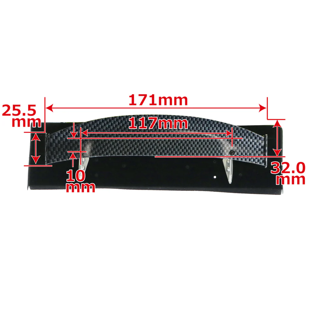 Carbon Fiber Style SPOILER with SILVER 171MM WIDE WING STANDS - [GRT] ORC Z33 WG00478-U3 - Image 6