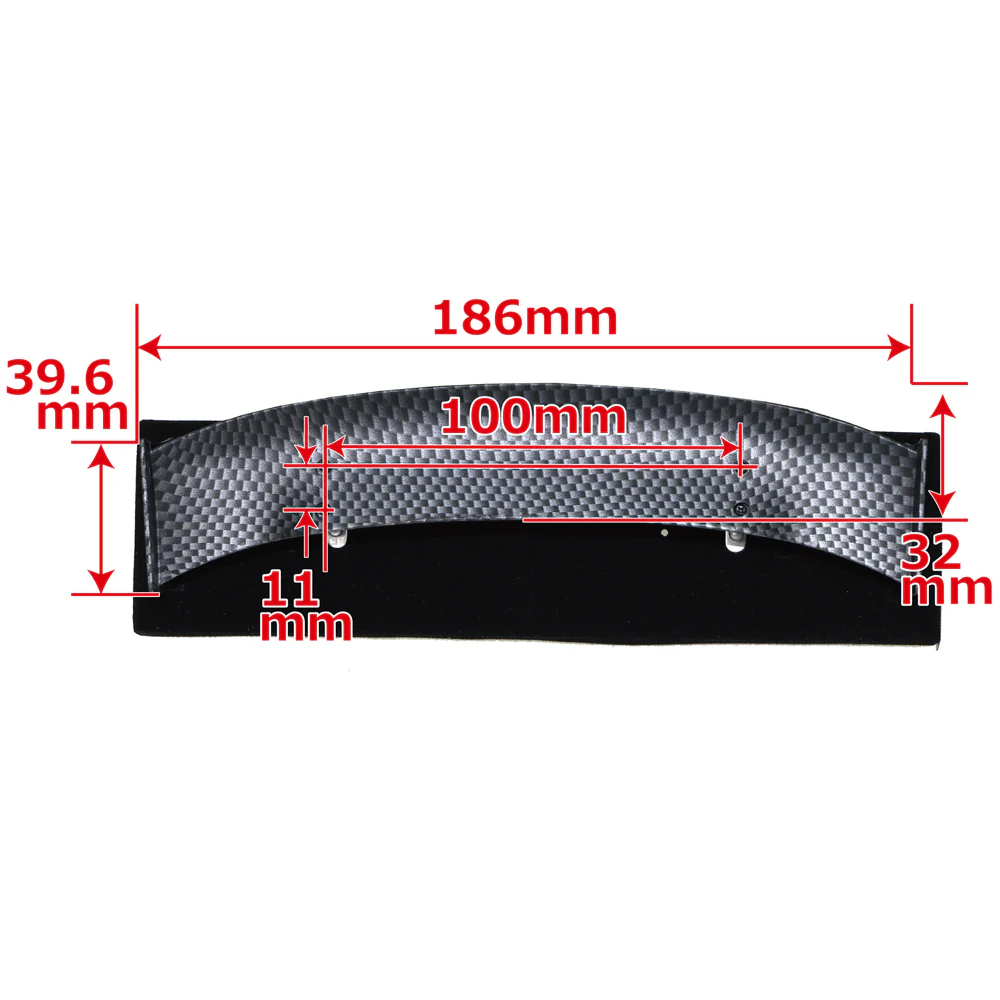 Carbon Fiber Style SPOILER with SILVER (HIGH) 186MM WIDE WING STANDS - [GRT] 00484 KU2W KUNNY - Image 7