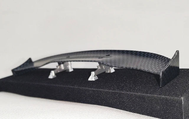 Carbon Fiber Style SPOILER with SILVER (LOW MOUNT) WING STANDS - [GRT] 498