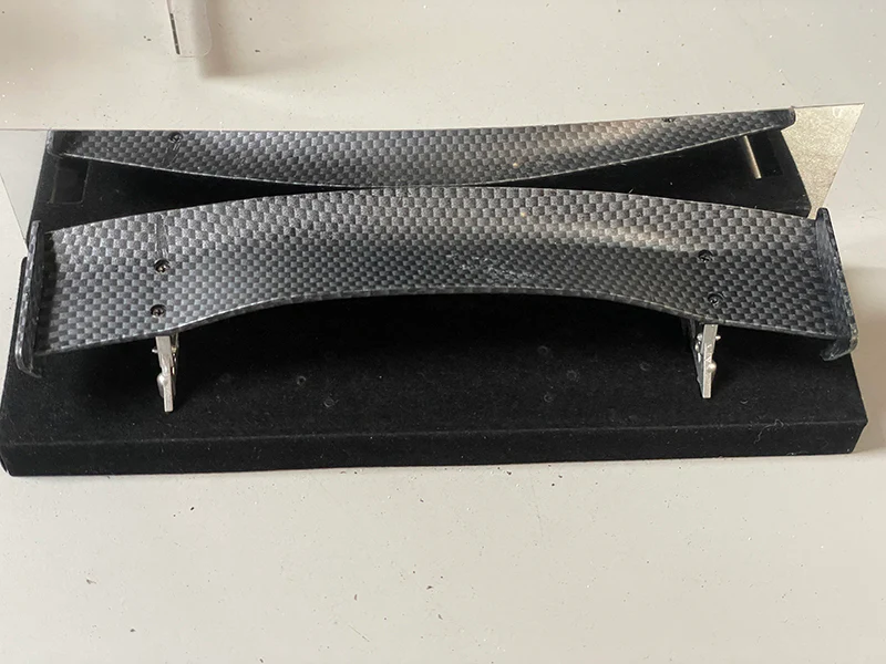 Carbon Fiber Style SPOILER with SILVER (LOW-TRUNK) 184mm wide WING STANDS - [GRT] 00473 SAMURAI FC3S - Image 2