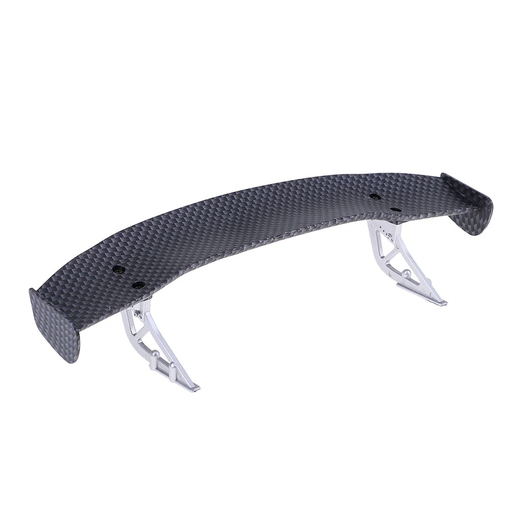 Carbon Fiber Style SPOILER with SILVER (MEDIUM) WING STANDS - [GRT] HY00502