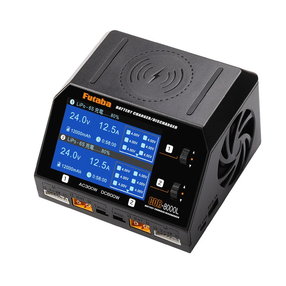 CDR-800L 600WATT DUAL PORT CHARGER w- WIRELESS CHARGING PAD and DISCHARGER [FUTABA] CDR-800L - Image 4