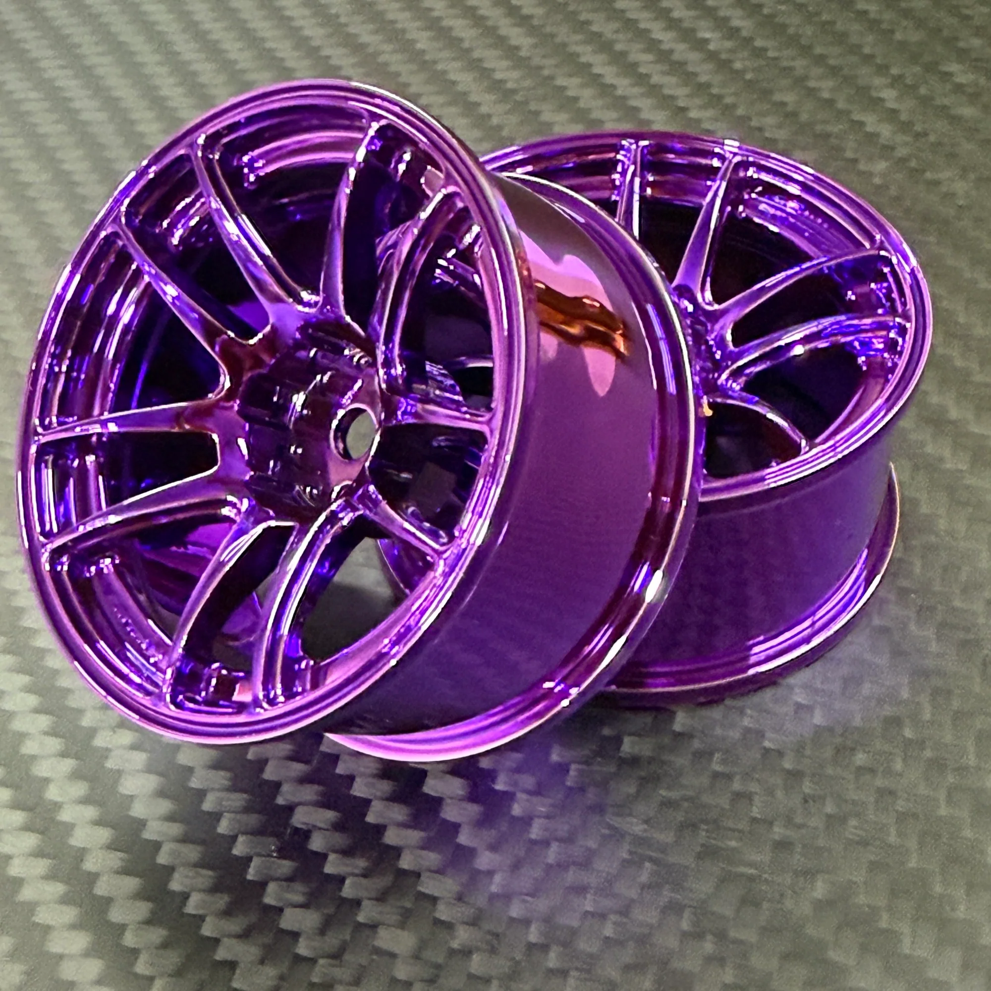CHROME Buzz Break Valino N820S - PINK - PURPLE - GOLD - RED - SILVER 7mm 1/10 Wheel Rims [Overdose] - Image 2