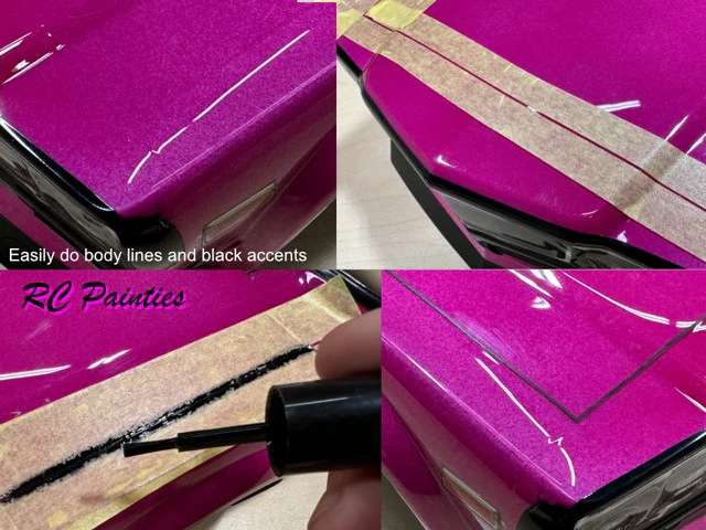 GLOSS BLACK - Trim and Fine Detailer for Polycarbonate Lexan Bodies  (5ml) [RC PAINTIES] RCP05ML-B - Image 3