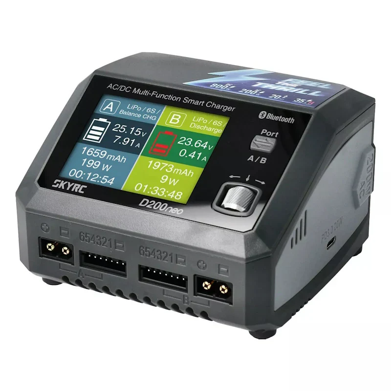 D200NEO 800Watt Dual Port AC/DC Smart Charger - LiPo/LiFe/LiIon/LiHV/NiMH/NiCd/Pb (20A x 2)  [SKY RC] SK-100196-02