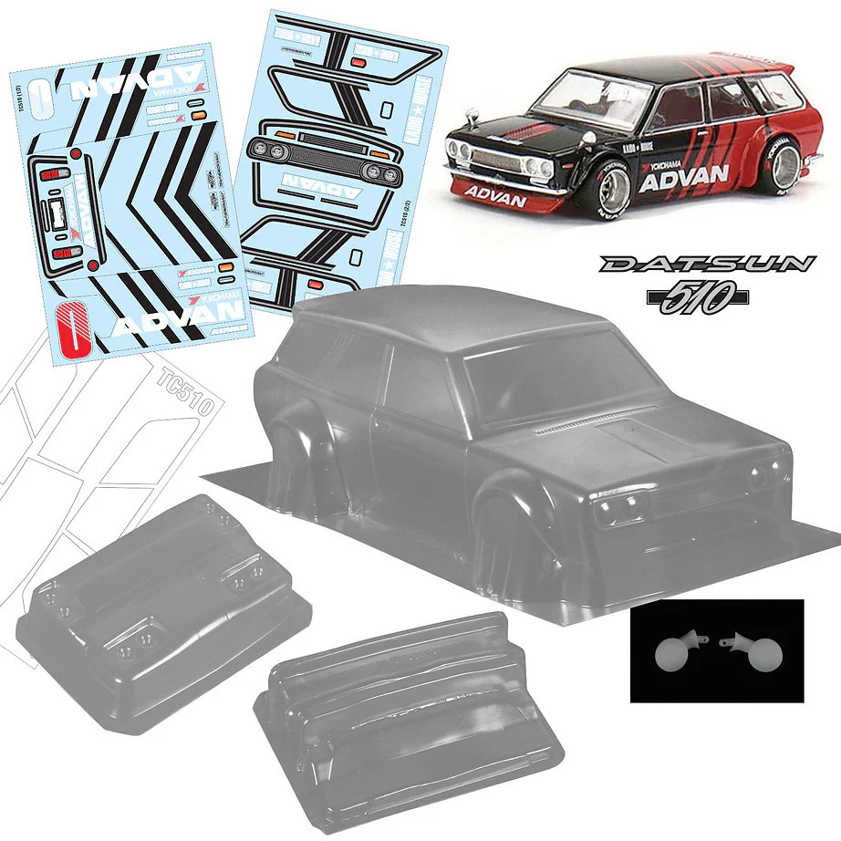 Datsun 510 WAGON 5-Door (Advan) w/ Flares 1-10 Body Shell [Quality RC] QRC-510