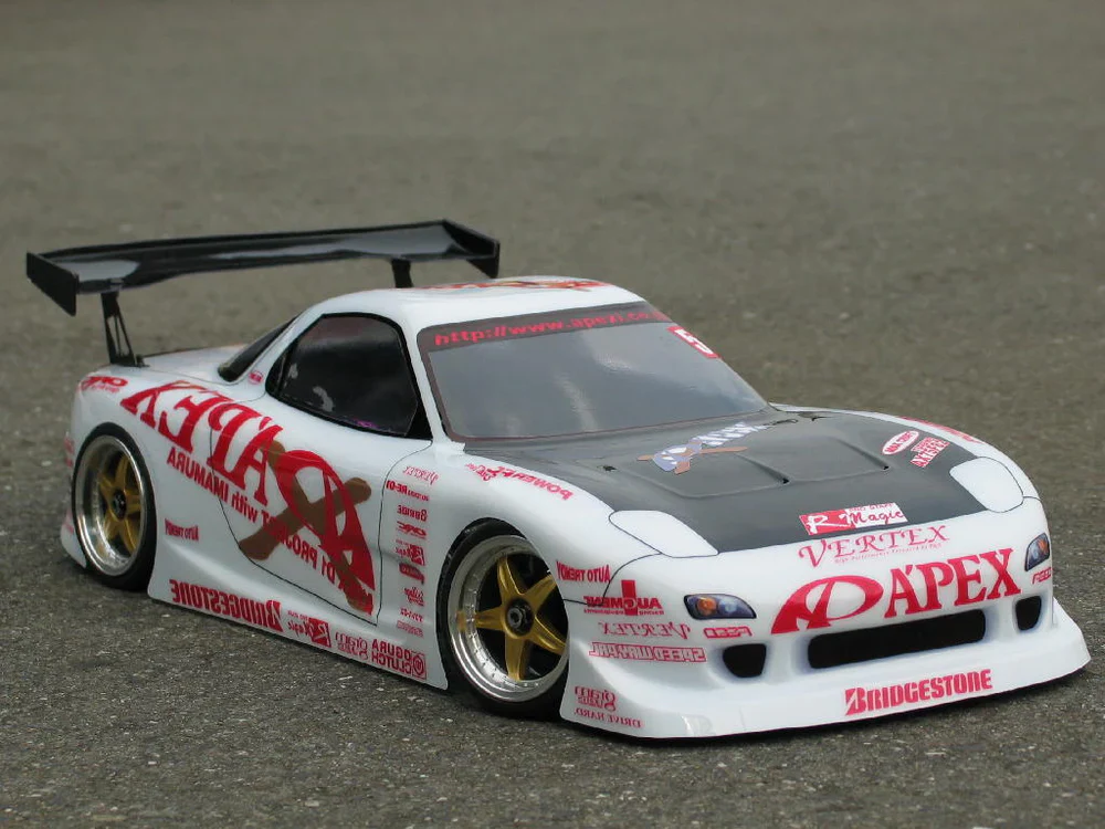 Apex-i D1 Project Mazda RX-7 FD3S w/ Livery, Wing, Wingstand 1-10 Body Set *Discontinued NOS* [Speed Way Pal] PA037 - Image 6