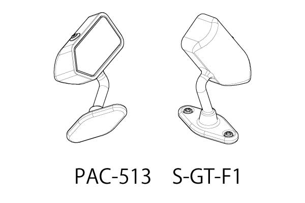 DOOR MIRROR - S-GT-F1 APR Universal Style Mirrors (w- Chrome Decal) [Pandora] APA-1513 - Image 3