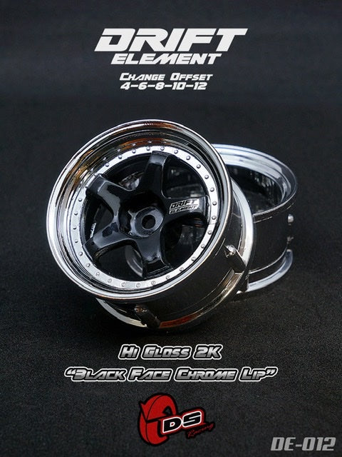 DRIFT ELEMENT Adjustable Offset ( CHROME SERIES ) Rims 5 Spoke (white, gold, gunmetal, black, light gold) [DS Racing] - Image 3