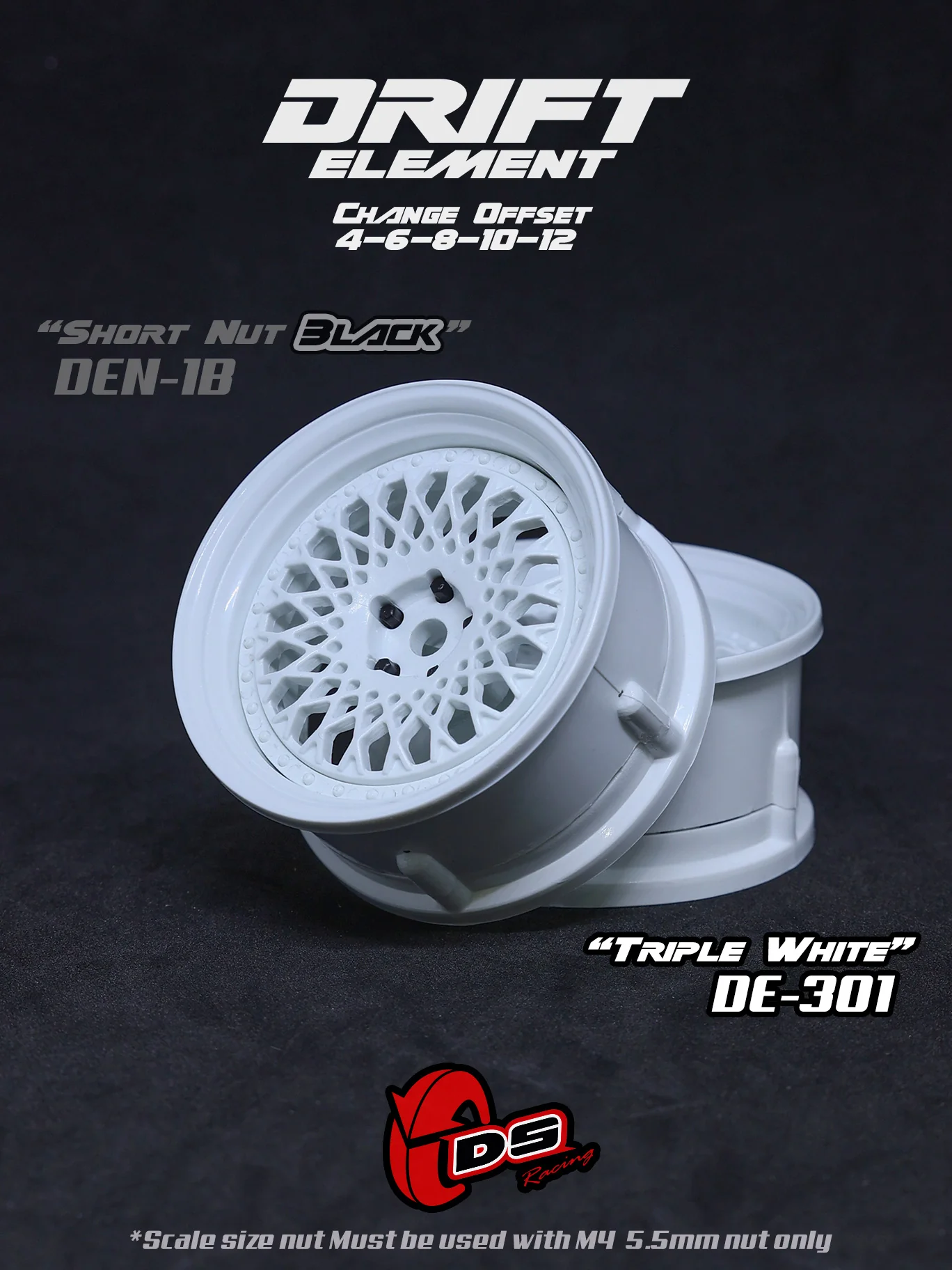 DRIFT ELEMENT MESH Adjustable Offset 1-10 Rims [DS Racing] - Image 3