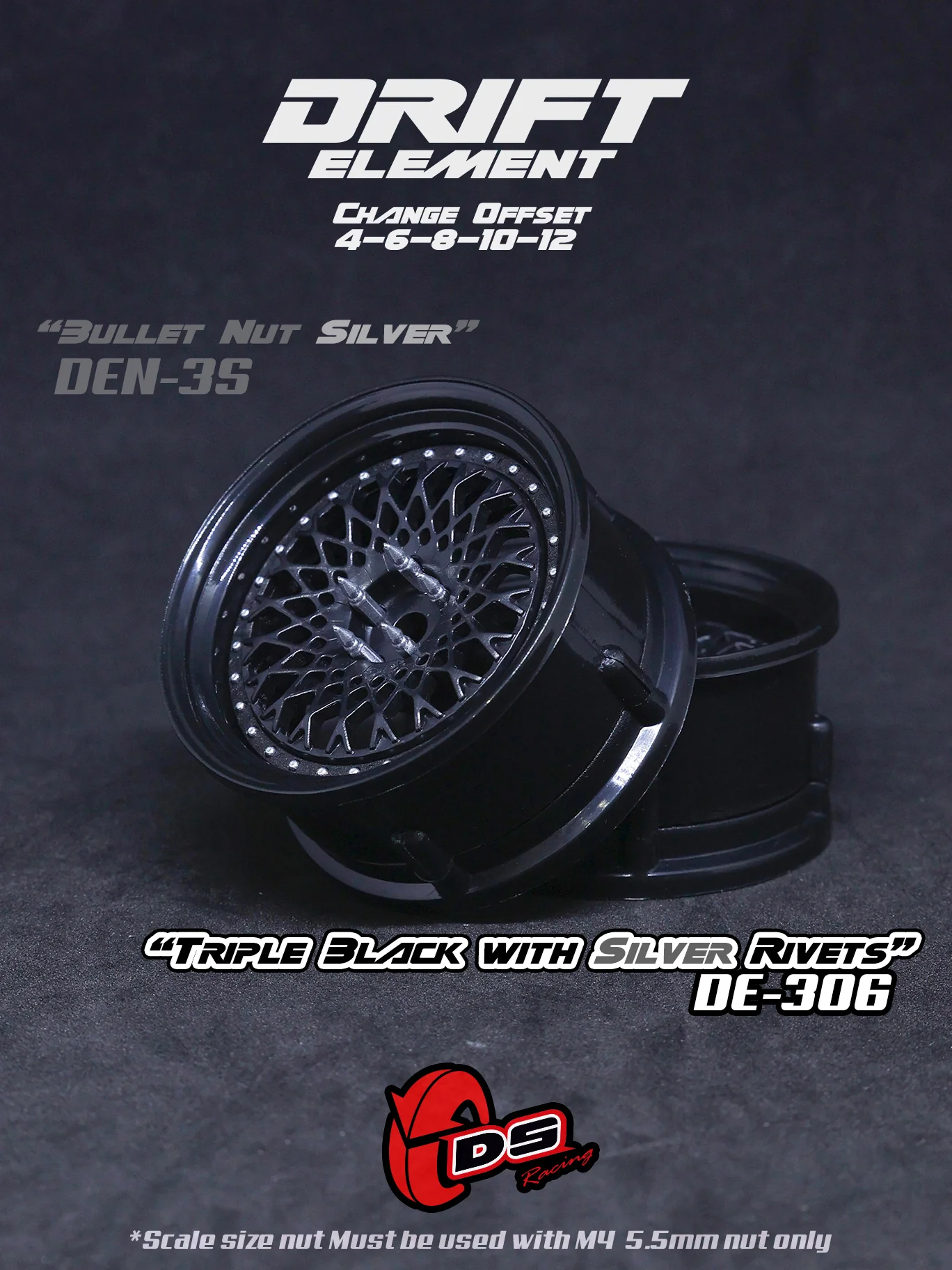 DRIFT ELEMENT MESH Adjustable Offset 1-10 Rims [DS Racing] - Image 7
