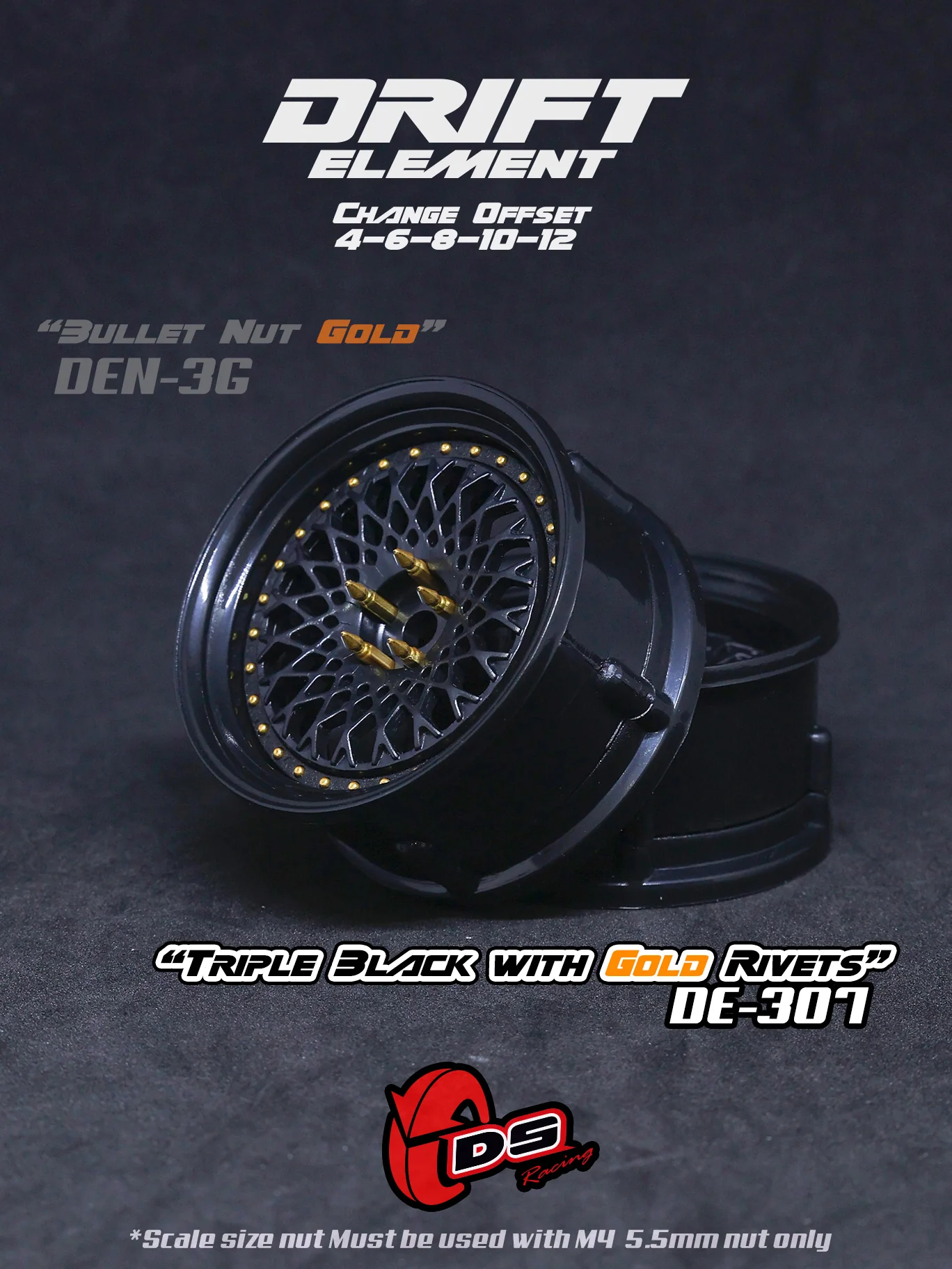 DRIFT ELEMENT MESH Adjustable Offset 1-10 Rims [DS Racing] - Image 9