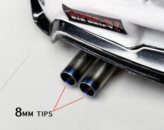 DUAL BLAST PIPES - 8mm Titanium Burnt Tip (Straight Cut) 1-10 MUFFLER EXHAUST [Usukani] 517b