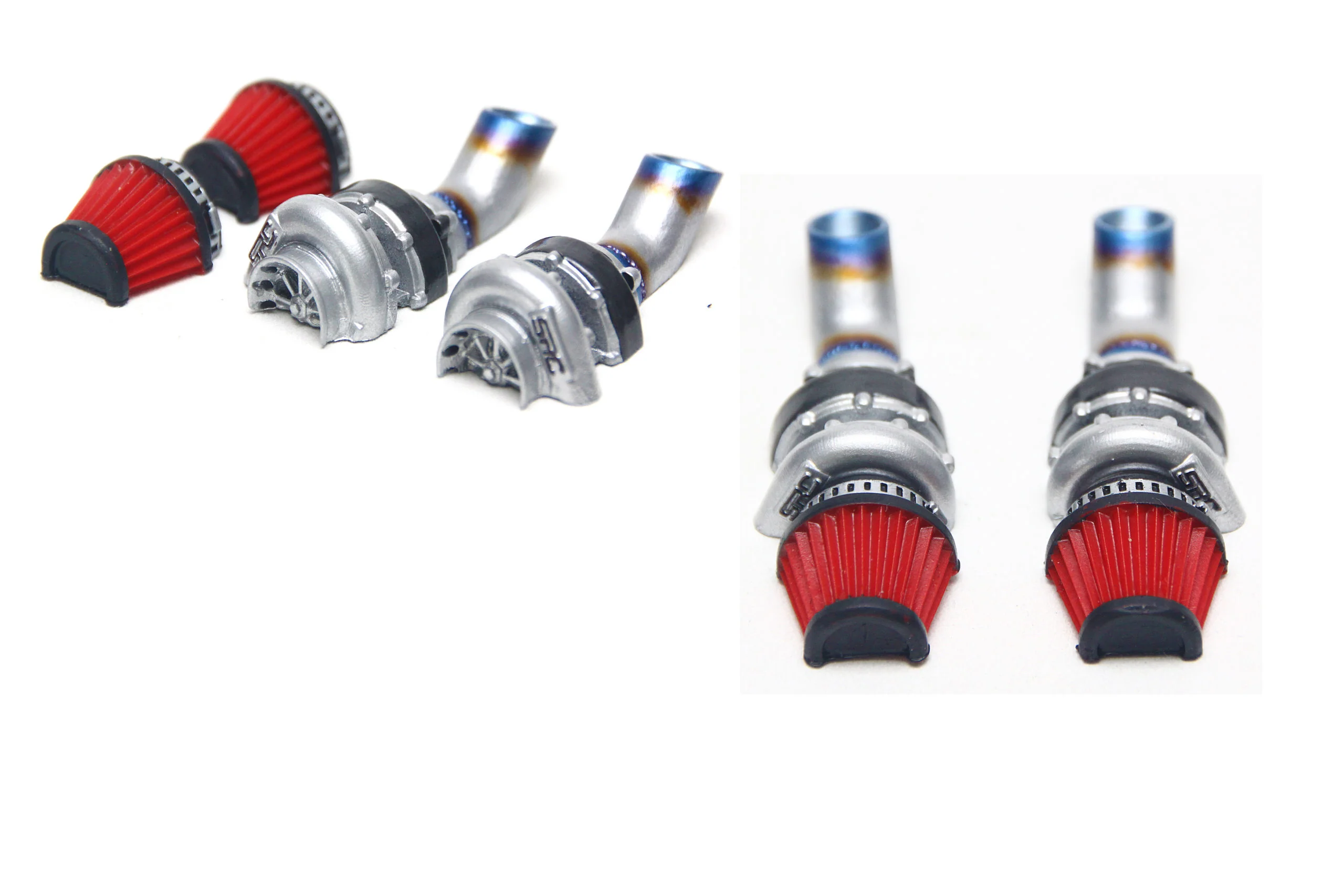 Dual Pack Turbo w Exhaust Titanium Style Piping [SRC] DUAL TURBO EXHAUST - Image 3