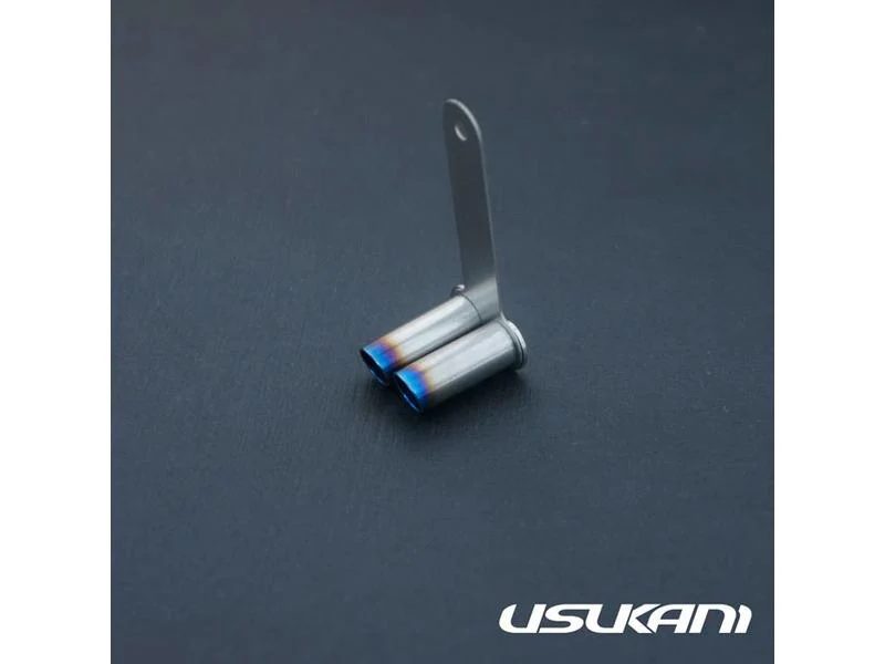 DUAL SLANT TIP - 8mm Titanium Burnt Tip (ANGLE Cut)  - 21mm Length MUFFLER EXHAUST [Usukani] 518A
