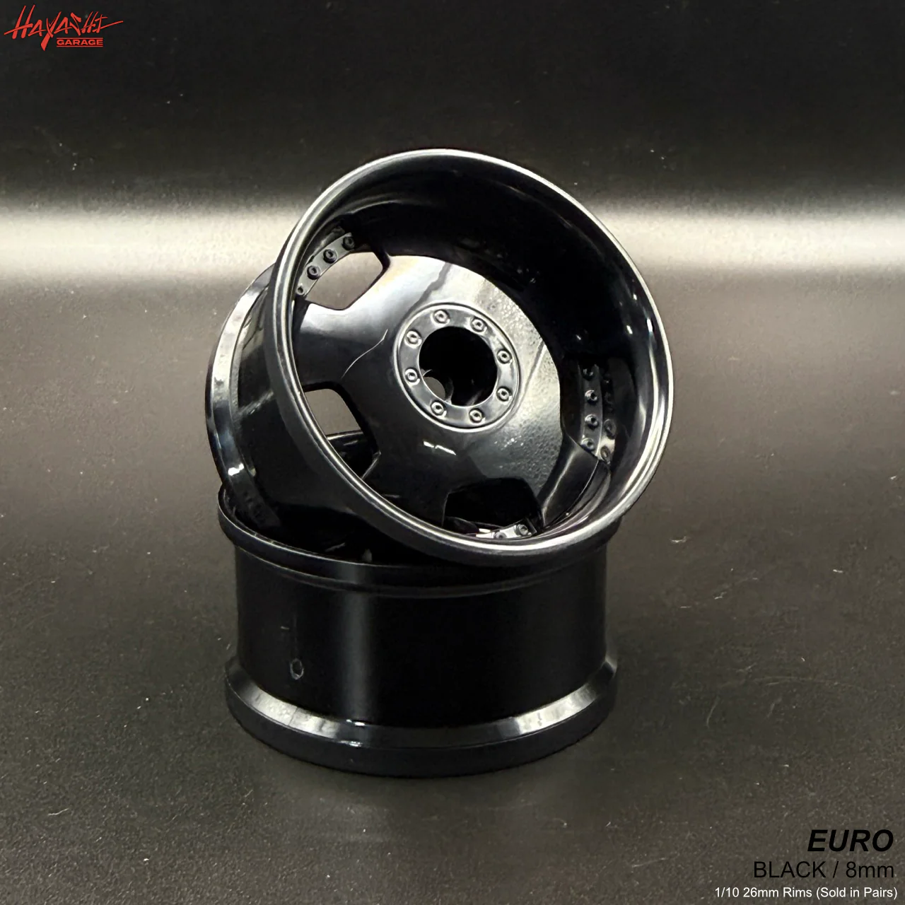 EURO (BIPPU) VIP Dish Style 1-10 Rims 8mm - Chrome Metallic Silver Gloss Black [Hayashi Garage] - Image 10