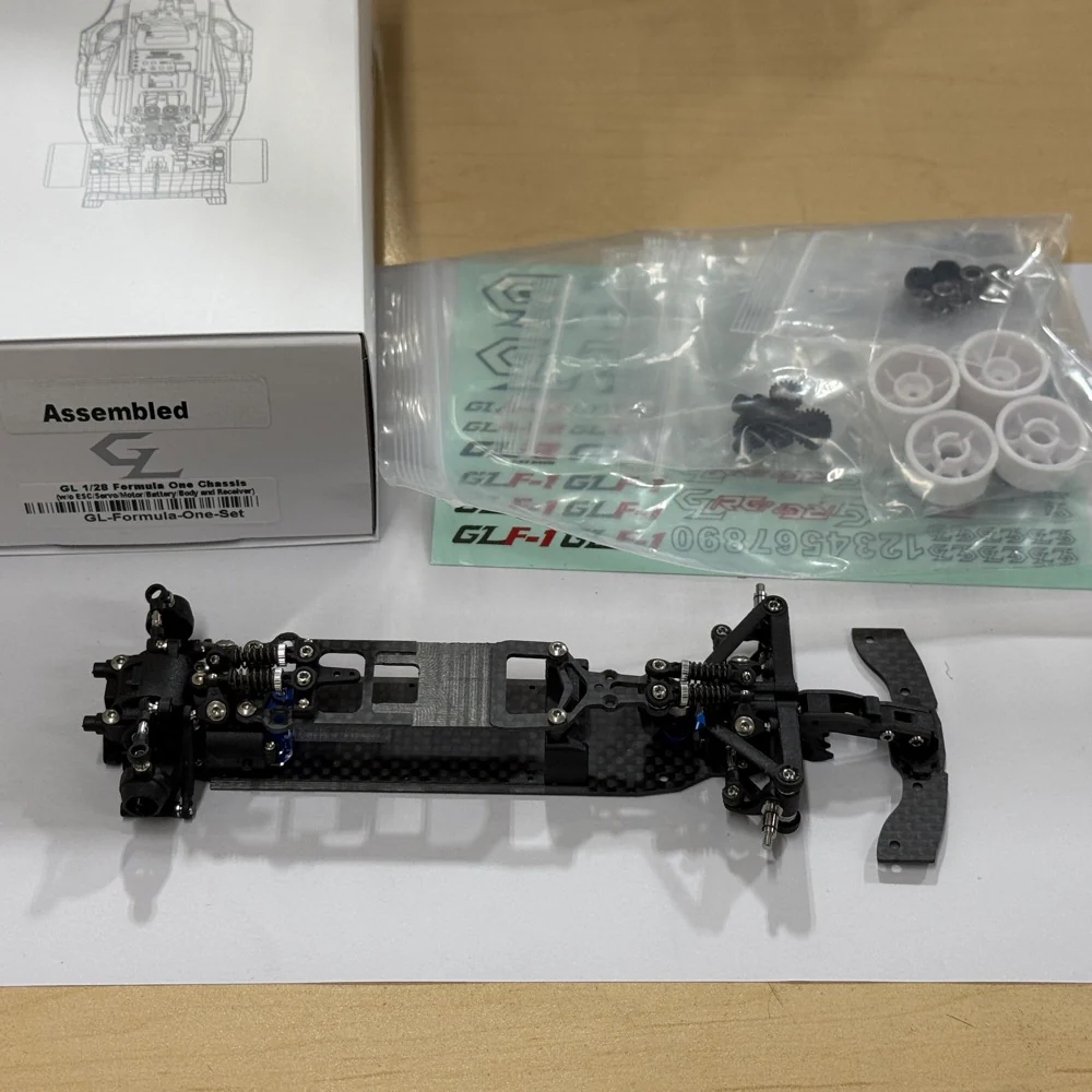 Factory Assembled 1-28 GL Formula One RWD Chassis Kit [GL Racing] GL-Formula-One-Set (ASSEMBLED)