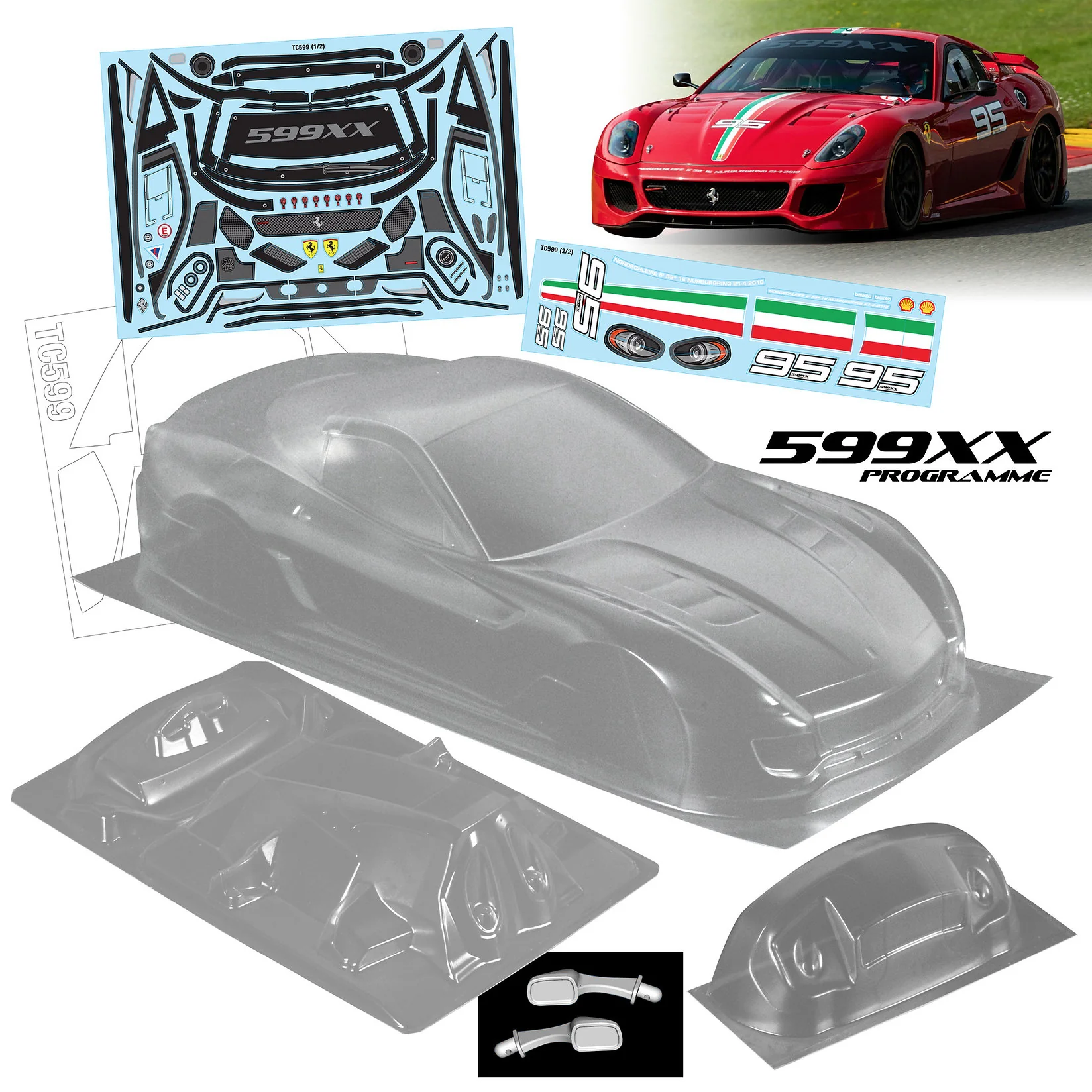 Ferrari 599XX 1-10 Body Shell [Quality RC] QRC-599 - Image 2
