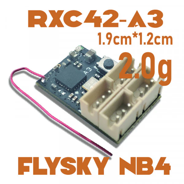 FLYSKY NB4 Compatible 4 Channel MICRO WIRELESS  Receiver For 1-24 1-28 (CASE-LESS) [MXO RACING] RXC42-A3(NB4) - Image 2