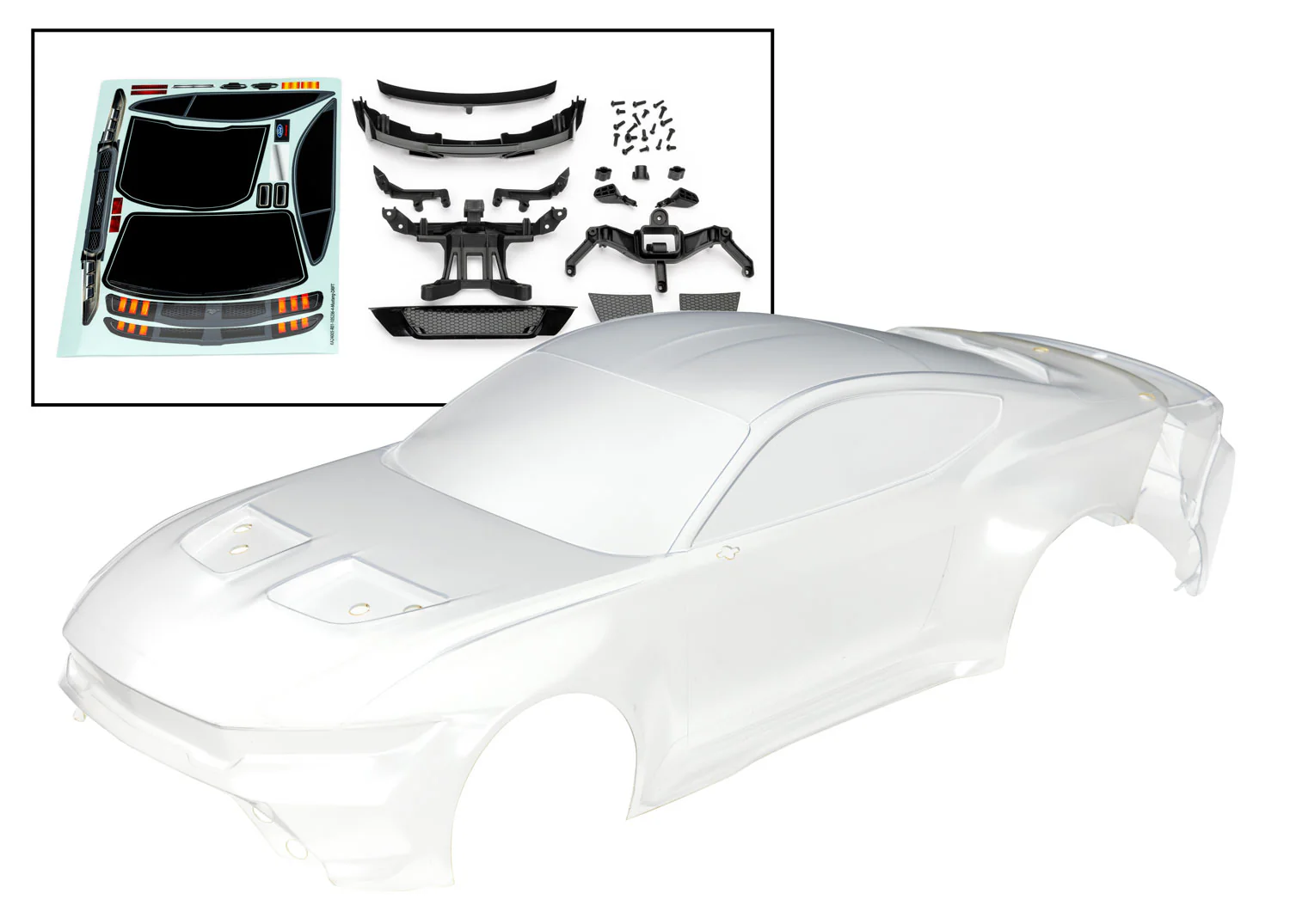Ford Mustang GT Clear body 1-10 (200mm) Body Set - [Traxxas] 10511 - Image 3